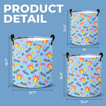 Custom Bow Softball Name and Number Gifts For Kids - Personalized Laundry Basket