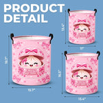 Custom Name Gamer and Kawaii Squishies Gifts For Kids - Personalized Laundry Basket