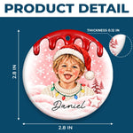 Custom Photo Christmas Gifts for Kids - Personalized Ceramic Ornament