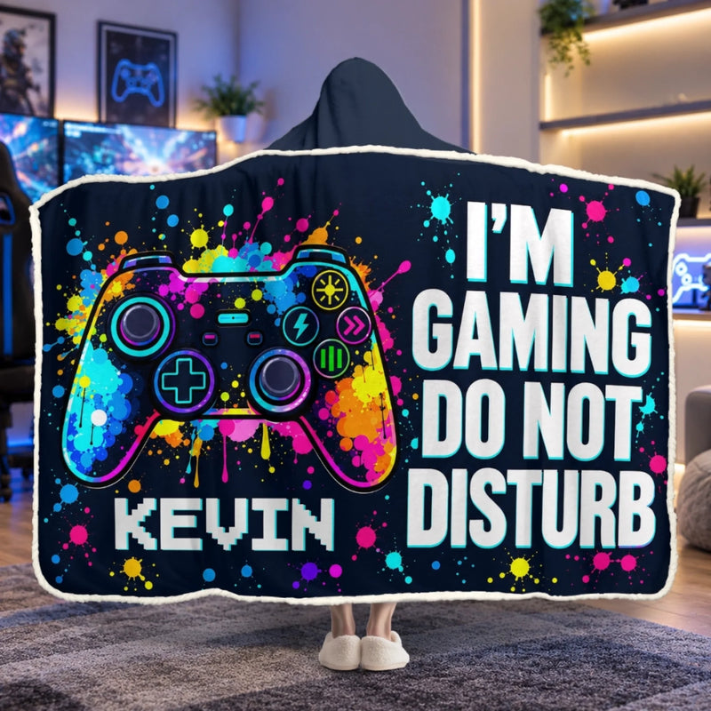 Custom Name Gaming Do Not Disturb Gifts for Gamers - Personalized Snuggle Blanket