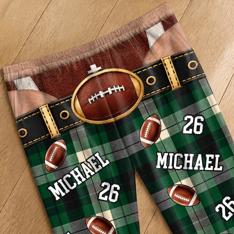 Custom Name American Football Gifts For Men - Personalized Pajama Pants