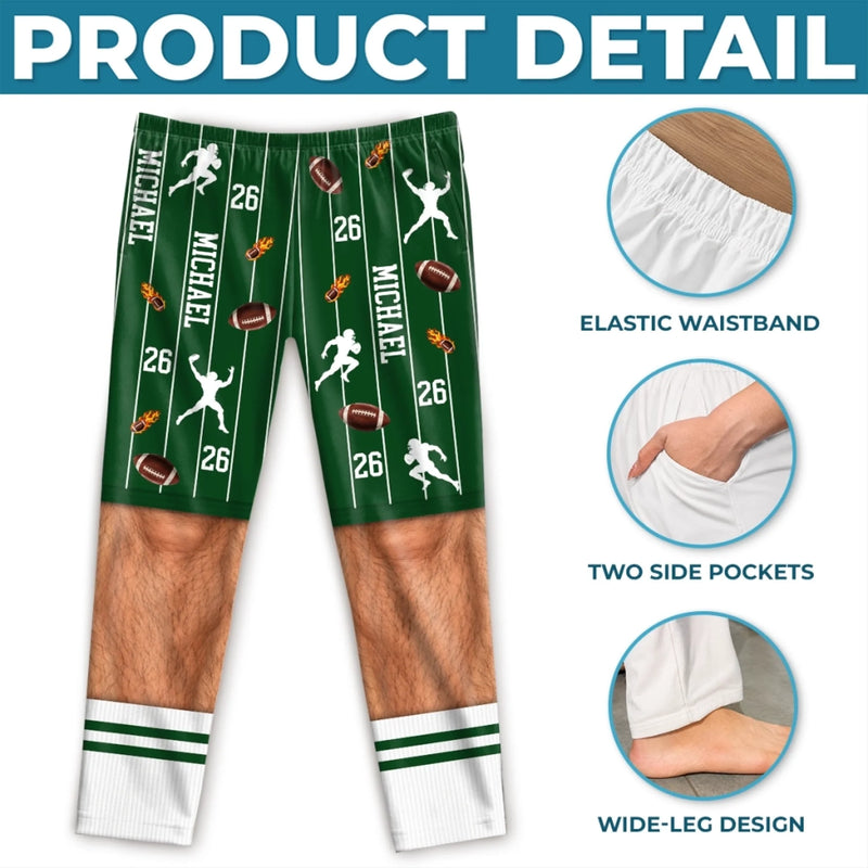 Custom Name And Number Football Gifts For Men - Personalized Pajama Pants