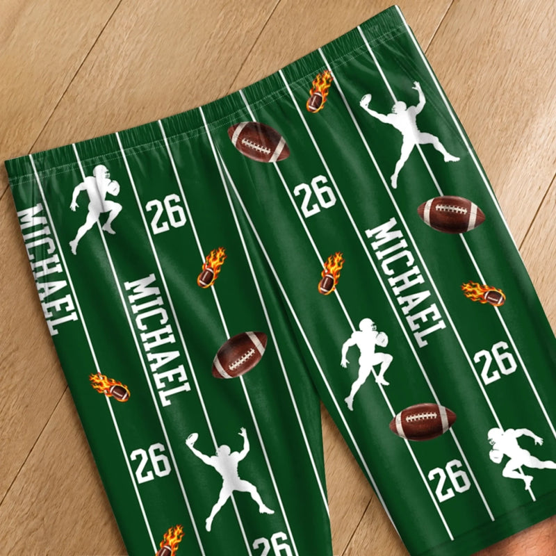 Custom Name And Number Football Gifts For Men - Personalized Pajama Pants