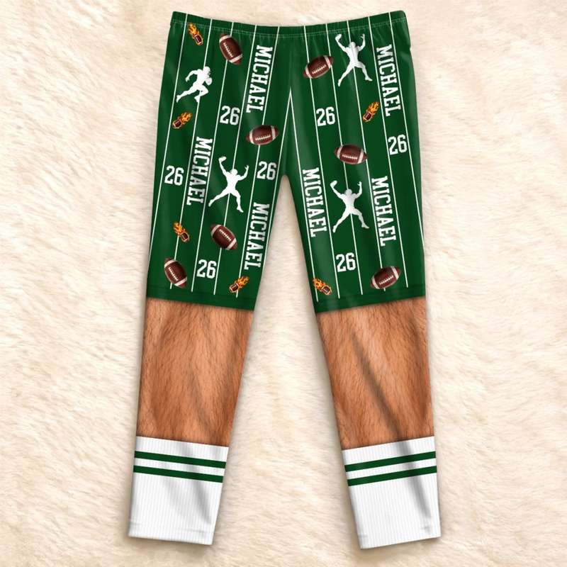 Custom Name And Number Football Gifts For Men - Personalized Pajama Pants