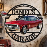 Custom Photo Classic Car Garage Decor - Personalized Shaped Metal Sign