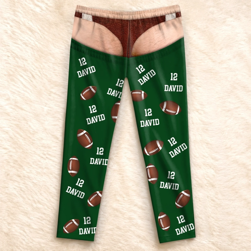 Custom Name Number Football Gifts For Men - Personalized Pajama Pants