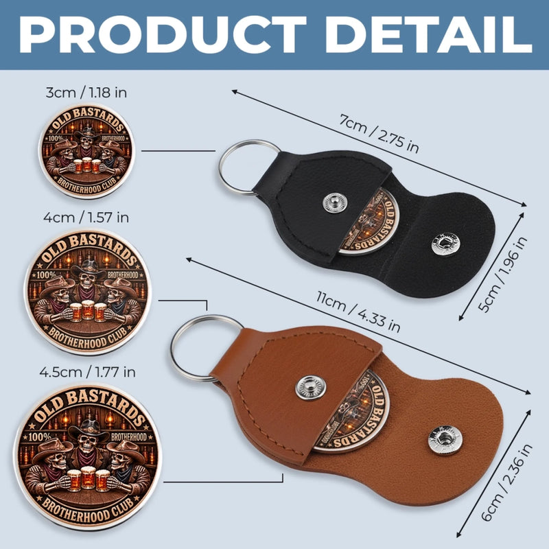 Custom Name Old Bastards Brotherhood Gifts for Brothers - Personalized Pocket Hug Token