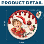 Custom Child Photo Christmas Tree Keepsake - Personalized Ceramic Ornament