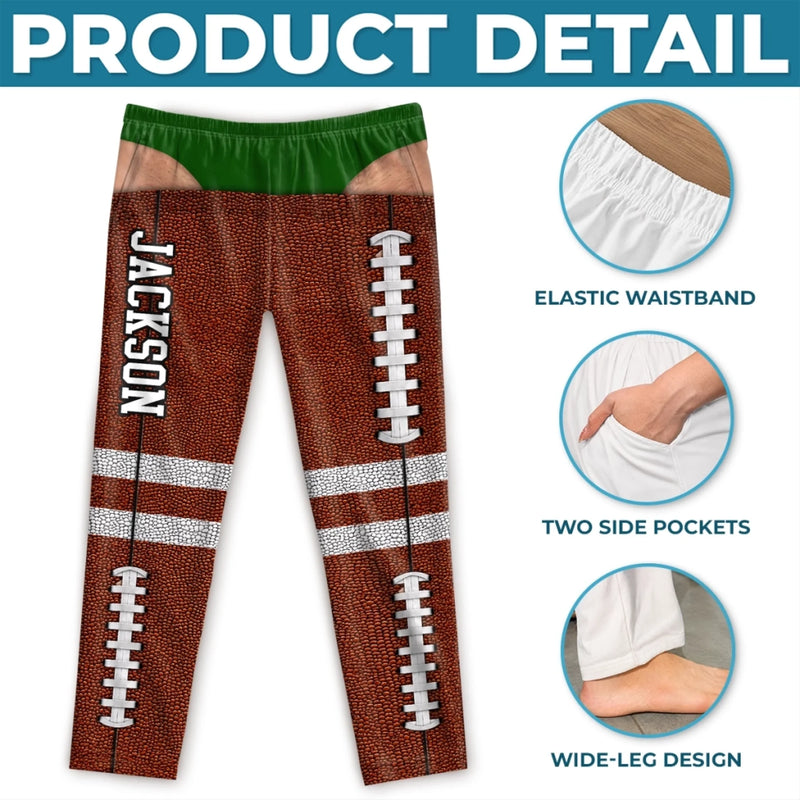 Custom Name Football Gifts For Men - Personalized Pajama Pants
