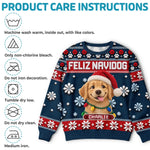 Custom Pet Photo Santa Hat Christmas Gifts For Dog Cat Lovers - Personalized Ugly Sweatshirt