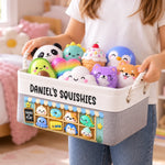 Custom Name Cute Squishy Shop Gifts for Kids - Personalized Storage Basket