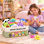 Custom Name Cute Squishy Shop Gifts for Kids - Personalized Storage Basket