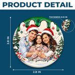 Custom Photo Christmas Family Portrait Keepsake - Personalized Ceramic Ornament