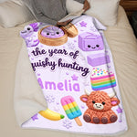 Custom Name Squishy Hunting Gifts For Kids - Personalized Blanket