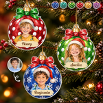 Custom Photo Name Christmas Ornament Gifts for Kids - Personalized Acrylic Ornament