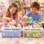 Custom Name Kawaii Squishy Collection Gifts for Kids - Personalized Storage Basket