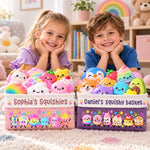 Custom Name Kawaii Squishy Collection Gifts for Kids - Personalized Storage Basket