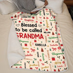 Custom Name Blessed Grandma And Grandpa Christmas Gifts - Personalized Blanket