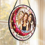 Custom Photo Bestie Friendship Gifts for Women  - Personalized Stained Glass Window Hanging Suncatcher