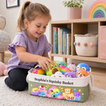 Custom Name Kawaii Squishy Character Gifts for Kids - Personalized Storage Basket