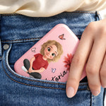 Custom Name Cartoon Girl Beauty Gifts For Women - Personalized LED Compact Makeup Mirror