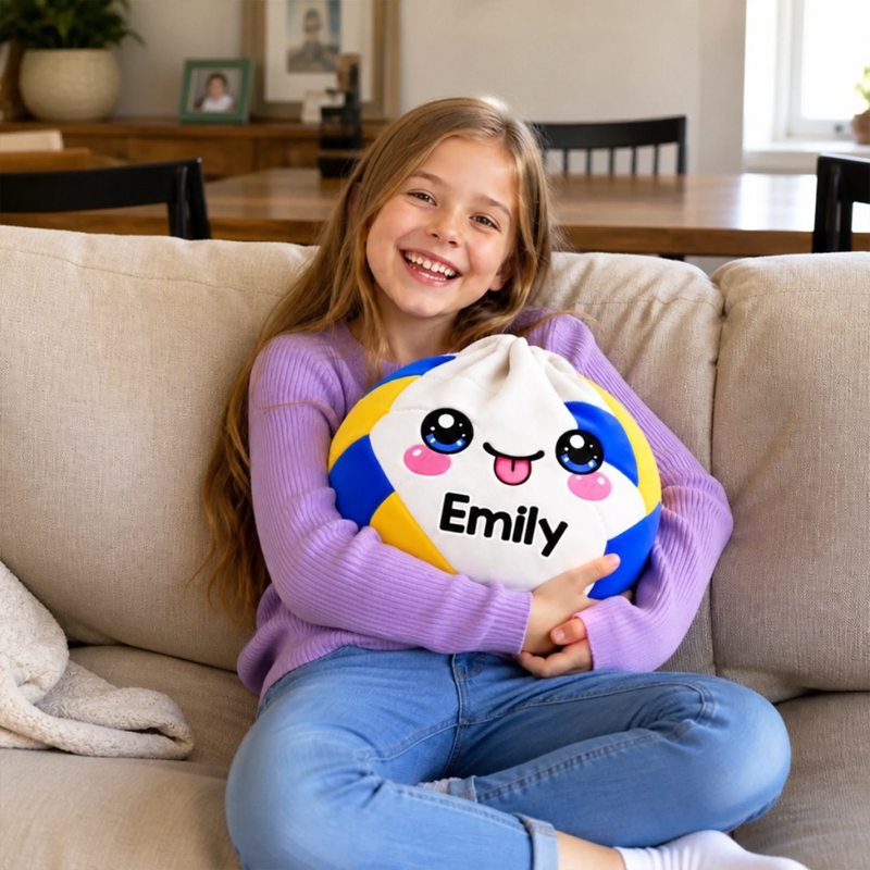 Custom Name Kawaii Sports Ball Gifts for Kids - Personalized Shaped Pillow