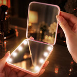 Custom Initial and Name Floral Gifts for Her - Personalized LED Compact Makeup Mirror