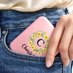Custom Initial and Name Floral Gifts for Her - Personalized LED Compact Makeup Mirror