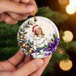 Custom Photo Christmas Child Portrait Keepsake - Personalized Ceramic Ornament