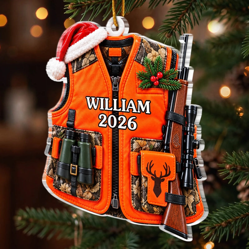 Custom Name Hunting Christmas Gifts for Hunters - Personalized Acrylic Ornament