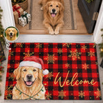 Custom Pet Photo Christmas Dog Lover Entryway Decor - Personalized Decorative Mat
