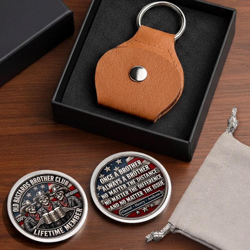 Custom Name Skull Brotherhood Gifts For Brothers - Personalized Pocket Hug