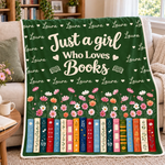 Custom Name Bookworm Reading Gifts for Her - Personalized Blanket