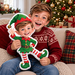 Custom Photo Christmas Elf Gifts for Kids - Personalized Shaped Pillow