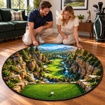 Custom Golf Course Landscape Decor - Personalized Quilted Round Mat
