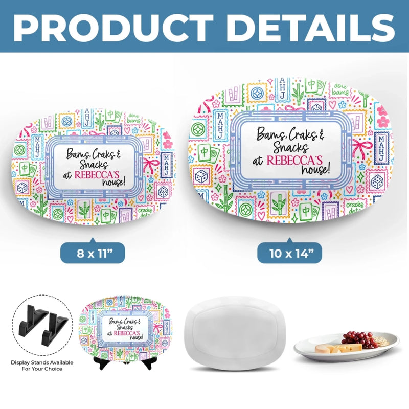 Custom Name Mahjong Snack Party Gifts - Personalized Platter