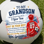 Custom Name Soccer Motivation Gifts from Grandma for Grandson - Personalized Soccer Ball