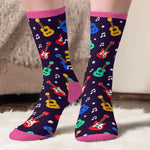 Custom Name Guitar Gifts for Musicians - Personalized Crew Socks