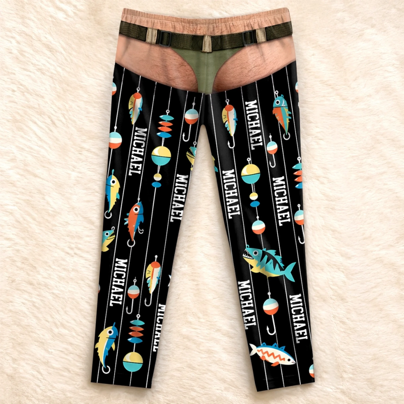 Custom Name Hook and Lure Gifts for Men - Personalized Pajama Pants