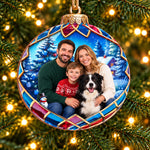 Custom Photo Family With Pets Christmas Gifts - Personalized Ornament
