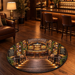 Home Bar Lounge Decor - Quilted Round Mat