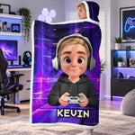 Custom Name Gaming Do Not Disturb Gifts for Kids - Personalized Snuggle Blanket