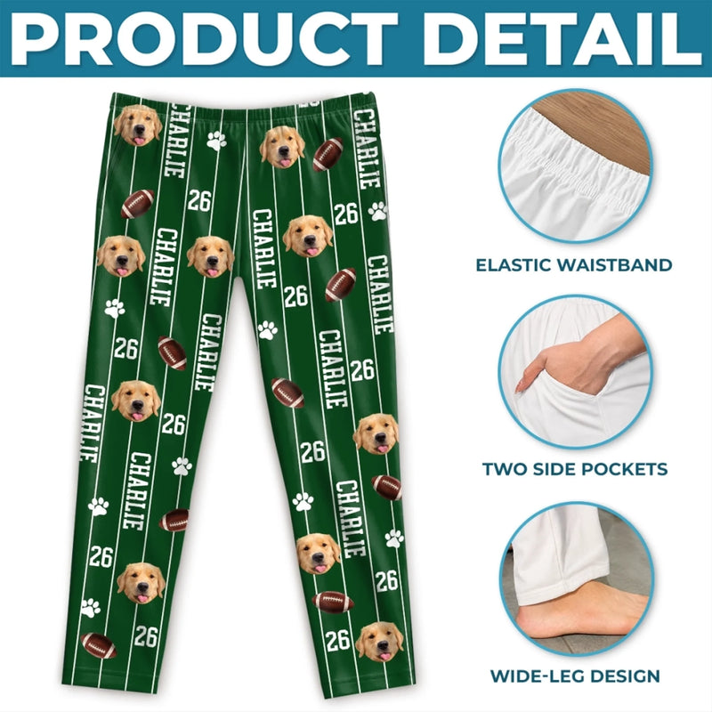 Custom Pet Photo Sports Gifts For Dog and Cat Lovers - Personalized Pajamas Pants