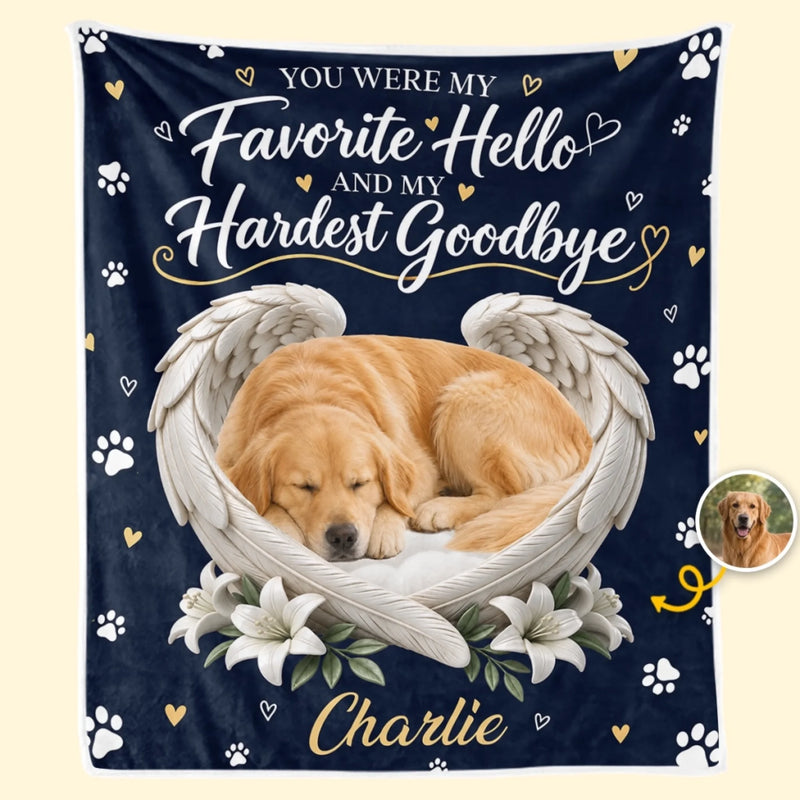 Custom Pet Photo Angel Memorial Gifts - Personalized Blanket