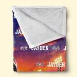 Custom Photo Checkered Flag Racing Gifts for Kids - Personalized Blanket