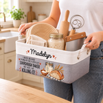 Custom Name Funny Sourdough Baker Gifts - Personalized Storage Basket