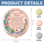 Custom Name Floral Encouragement Gifts for Daughter and Granddaughter - Personalized Compact Mirror