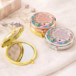 Custom Name Floral Encouragement Gifts for Daughter and Granddaughter - Personalized Compact Mirror