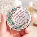 Custom Name Floral Encouragement Gifts for Daughter and Granddaughter - Personalized Compact Mirror