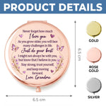 Custom Name Butterfly Initial Gifts for Daughter and Granddaughter - Personalized Compact Mirror